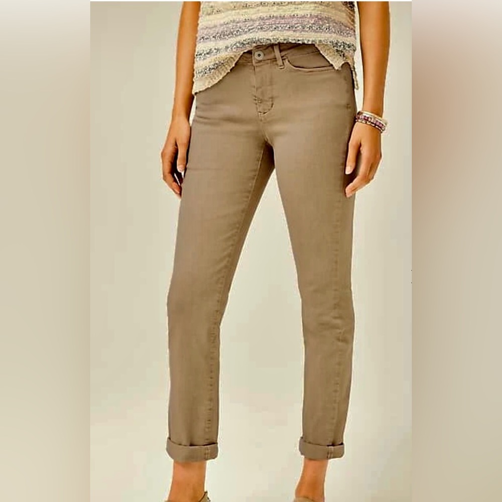 J.Jill Straight Fit Slim Boyfriend Jeans in Lightbrown Sugar Color